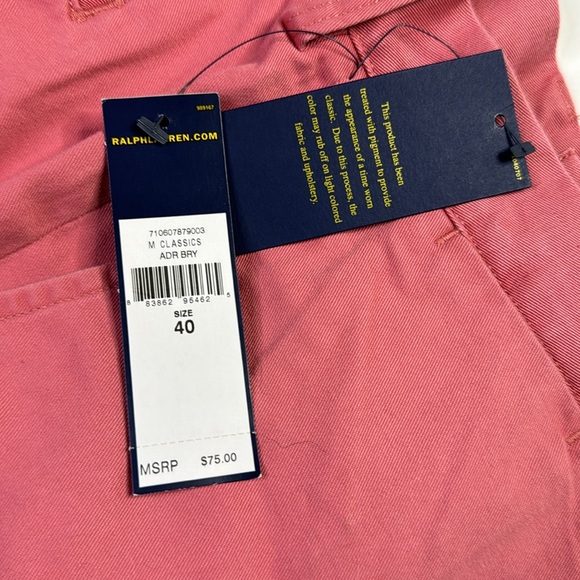 New With Tags Men's Polo Ralph Lauren Classic Fit 6" Shorts Nantucket Red Sz 40 - Picture 6 of 6